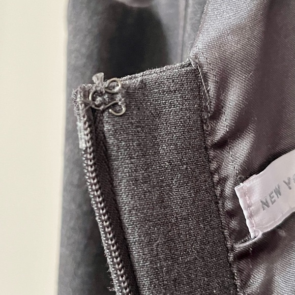 New York and Company NY&C Sleeveless V-neck Grey Lined Back Zipper Dress Size 6 - Picture 4 of 16